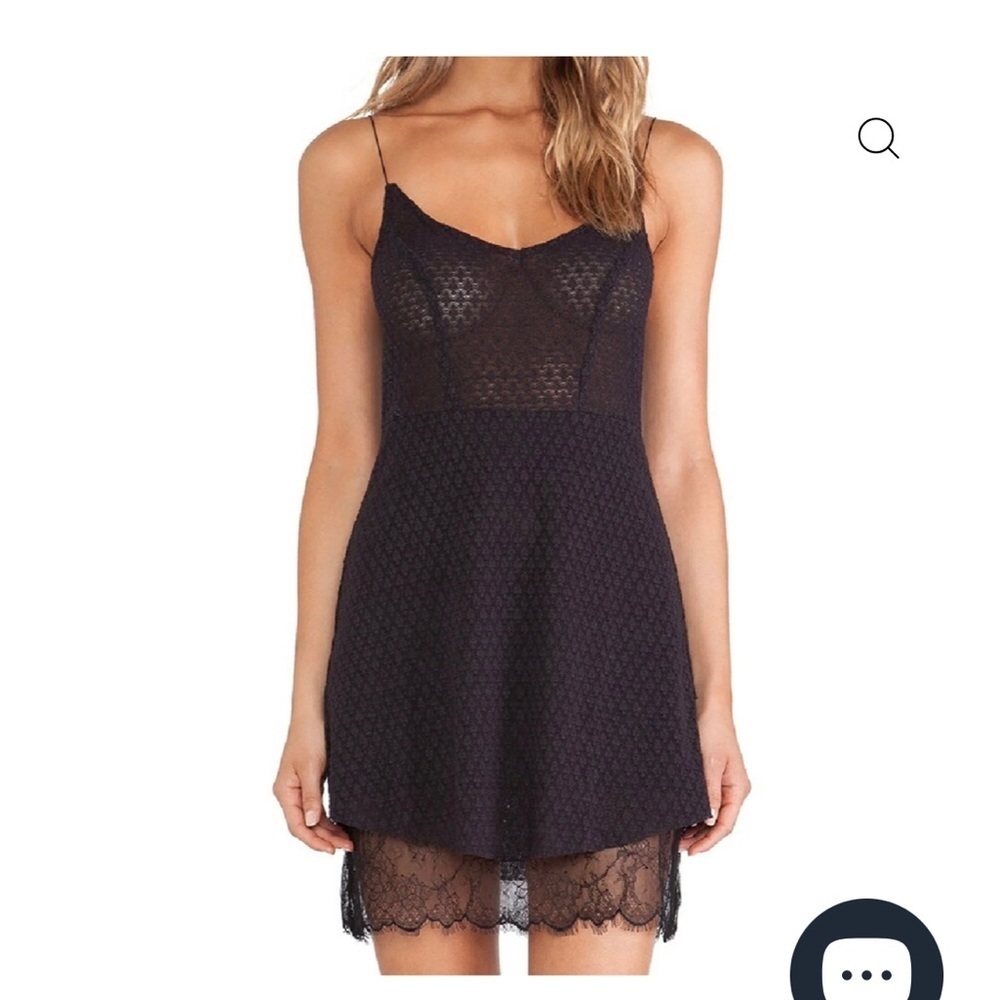 Free People Black Skinny mini lace slip NOT DRESS